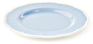 Piatto Dessert in Melamina bicolore set da 6 pezzi Linea FLORA Diametro �21x h1.6 cm realizzati con decoro BPA Free design Romantico floreale Celeste Polvere