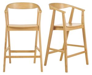 Sgabelli da bar scandinavi in legno chiaro (set di 2) BAHIA