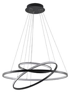 Lampada a sospensione Lucande, Ezana, dimmerabile, Nero, Soggiorno, Metallo, Moderno