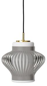 Lampada a sospensione Warm Nordic, Opal Lamella, dimmerabile, Grigio, Sala da pranzo, Metallo, Vintage