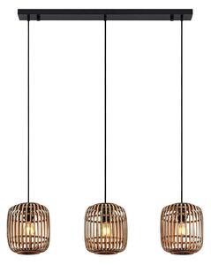Lampada a sospensione Lindby, Canyana, dimmerabile, Legno, Soggiorno, Legno, Campagna / rustico