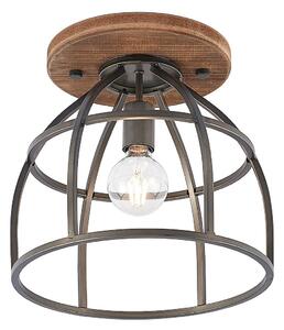 Plafoniera Lindby, Rutger, dimmerabile, Nero, Soggiorno, Legno, Vintage