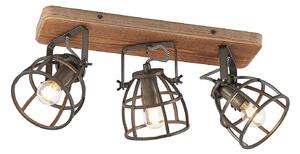 Plafoniera Lindby, Rutger, dimmerabile, Legno, Soggiorno, Legno, Vintage