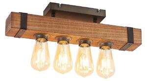 Plafoniera Lindby, Sverina, Legno, Soggiorno, Legno, Campagna / rustico
