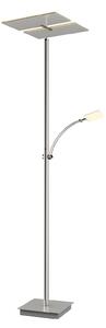 Lampada da terra Lucande, Parthena, dimmerabile, Grigio, Soggiorno, Metallo, Moderno
