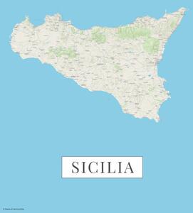 Mappa Sicilia color, POSTERS