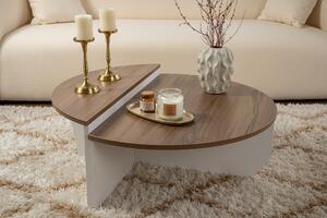 Skye Decor, Orion - Noce, Bianco, tavolino, 100 % truciolato rivestito in melamina, noce, 90 x 60 x 30 cm