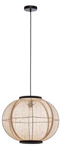 Lampada a sospensione Lindby, Aurinil, dimmerabile, Legno, Soggiorno, Tessuto / Tessile, Campagna / rustico