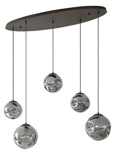 Lampada a sospensione Lindby, Valentina, dimmerabile, Grigio, Soggiorno, Vetro, Design