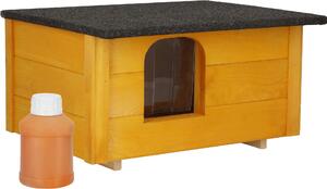 Springos® Casetta in legno per cani 54x39x30 Cm Casetta per cani resistente alle intemperie Cuccia per cani Grotta per gatti - Giallo