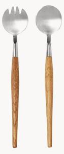 Set 2 posate da insalata in legno di quercia Retro