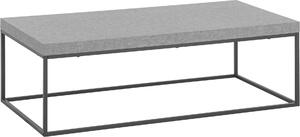 WOHNLING tavolino 120x60x38 cm grigio tavolino da divano in look cemento design moderno tavolo da soggiorno tavolo rettangolare tavolo da salotto grande tavolino da caffè gambe in metallo