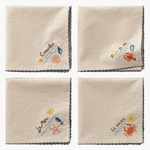 Set di 4 tovaglioli in cotone Rianna