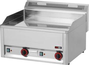 Piastra per griglia elettrica KBS con 2 zone di riscaldamento, superficie liscia e cromata, 660x600x290 mm