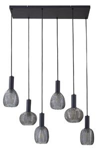 Lampada a sospensione Lindby, Tolli, dimmerabile, Grigio, Soggiorno, Vetro, Moderno