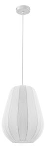 Lampada a sospensione Lindby, Helin, dimmerabile, Bianco, Sala da pranzo, Tessuto / Tessile, Moderno