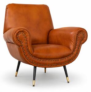 Poltrona Vico Pelle Primo Fiore Premium - Iconica, Finiture di Pregio