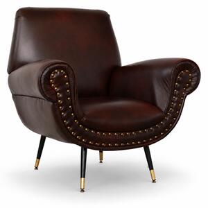 Poltrona Vico Pelle Primo Fiore Premium - Iconica, Finiture di Pregio