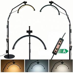 Lampada cosmetica Moon a piantana professionale LED nera per extension ciglia