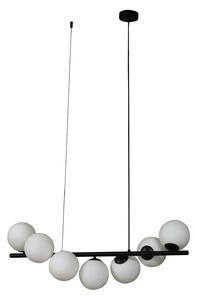 Lampada a sospensione Lucande, Isandro, dimmerabile, Nero, Sala da pranzo, Vetro, Design