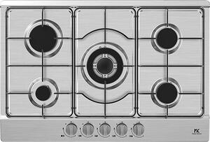 Master Kitchen Piano Cottura 5 Fuochi a Gas Larghezza 75 cm (1 Bruciatore Tripla Corona) in Acciaio Inox colore Inox - MKHG 75 E XS