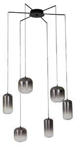 Lampada a sospensione Lucande, Avelina, Grigio, Soggiorno, Vetro, Moderno