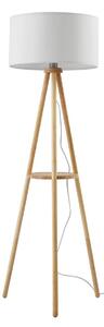 Lampada da terra Lindby, Adamio, Bianco, Soggiorno, Tessuto / Tessile, Campagna / rustico