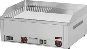 Piastra grill elettrica KBS con 2 zone di riscaldamento, superficie di cottura liscia/scanalata, 660x600x290 mm