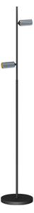 Lampada da terra Decor F2 LED, dimmerabile, nero/alluminio