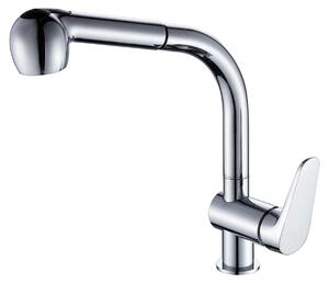 Miscelatore per lavabo, estraibile, con bocchetta girevole ad alto pescaggio, modello Alelí
