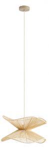 Lampada a sospensione Lindby, Valdorin, dimmerabile, Beige, Camera da letto, Carta / Cartone, Moderno