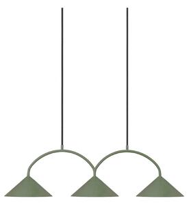 Lampada a sospensione Globen Lighting, CURVE 3, dimmerabile, Verde, Soggiorno, Metallo, Vintage