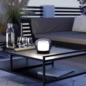 EGLO Lampada LED da tavolo a batteria STROVE, grigia, altezza 13 cm, IP44, dimmerabile, Alluminio / Grigio / Zincato, Soggiorno / Sala da pranzo, Metallo