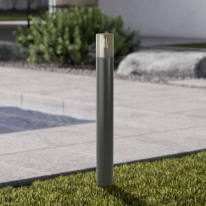 EGLO Lampione CROPANI, nero/grigio, altezza 80 cm, IP54 E27 dimmerabile, Nero, Plastica