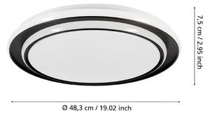 EGLO Plafoniera soffitto MOSCHETTA, Nero, Soggiorno / Sala da pranzo, Metallo, Plafoniera
