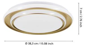 EGLO Plafoniera soffitto MOSCHETTA, Ottone / Oro, Soggiorno / Sala da pranzo, Metallo, Plafoniera