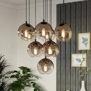 EGLO Lampada a sospensione ARISCANI 1, dimmerabile, Rame, Soggiorno / Sala da pranzo, Vetro, Lampada a sospensione