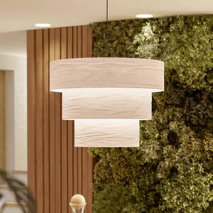 EGLO Lampada a sospensione PAROGNO, dimmerabile, Crema / Ambra, Soggiorno / Sala da pranzo, Tessuto / Stoffa / Seta, Lampada a sospensione