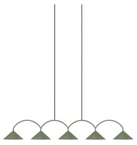 Lampada a sospensione Globen Lighting, CURVE 5, dimmerabile, Verde, Soggiorno, Metallo, Vintage