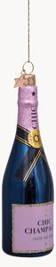 Addobbo di Natale in vetro soffiato Luxury Pink Bottle with Champagne