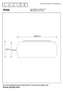 Lucide Plafoniera soffitto Pearl, dimmerabile, Alluminio / Grigio / Zincato, Soggiorno / Sala da pranzo, Moderno, Plafoniera