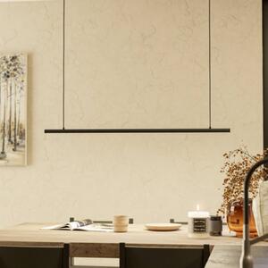 EGLO connect Lampada LED a sospensione intelligente FLATRON-Z, 101 cm, nera dimmerabile, Nero, Soggiorno / Sala da pranzo, Metallo, Lampada a sospensione