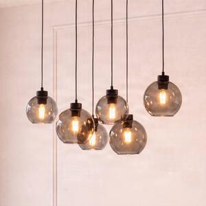 Lampada a sospensione in vetro Cubus TK Lighting, dimmerabile, Nero, Soggiorno / Sala da pranzo, Vetro, Moderno, Lampada a sospensione