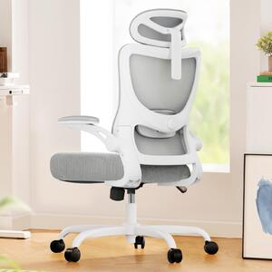 Sedia da ufficio Marsail, sedia ergonomica per ufficio, sedia da scrivania regolabile – grigia