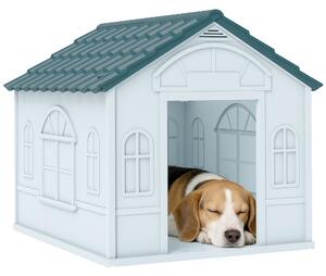 PawHut Cuccia per Cani di Taglia Media e Piccola max 20kg in PP Impermeabile, 65x75.7x63 cm, Blu|Aosom