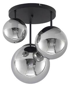 Plafoniera Lindby, Teeja, dimmerabile, Grigio, Soggiorno, Vetro, Moderno