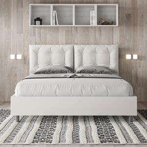 Letto Sommier Similpelle Bianco – Giroletto, Contenitore o con Rete | ANNA 180x200 / Senza Rete