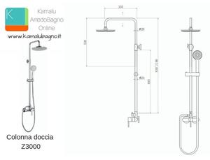 Miscelatore doccia fissa in acciaio inox | Z3000 - KAMALU
