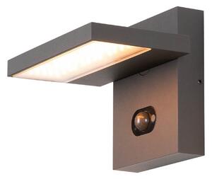 Lampada applique da esterno Abridor, IP65, nera con sensore