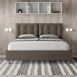 Letto Sommier Similpelle Cappuccino – Giroletto, Contenitore o con Rete | ANNA 180x200 / Senza Rete